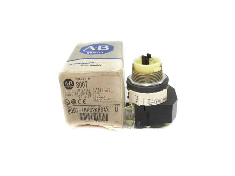 ALLEN BRADLEY 800T-16HC2KB6AX SER. U 120V (AS PICTURED) (GY/BL) NSMP