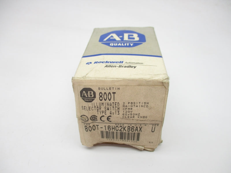 ALLEN BRADLEY 800T-16HC2KB6AX SER. U 120V (AS PICTURED) (GY/BL) NSMP