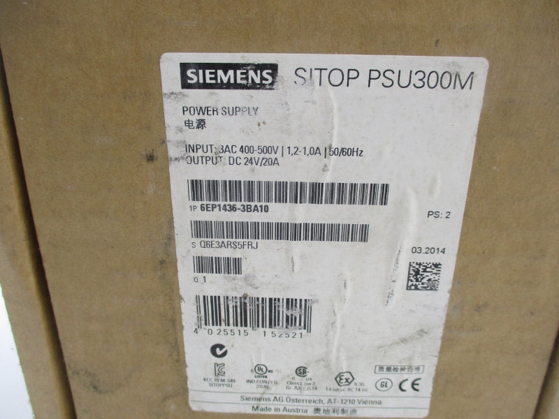 SIEMENS 6EP1436-3BA10 400-500V 1.2-1.0A NSMP