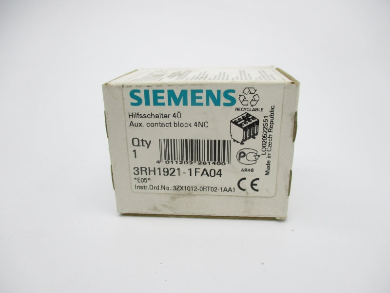 SIEMENS 3RH1921-1FA04 240V 10A NSMP