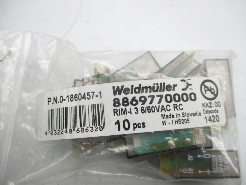 WELDMULLER 8869770000 6/60VAC (PKG OF 10) NSMP
