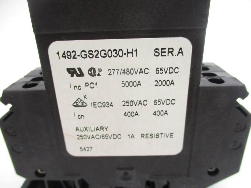 ALLEN BRADLEY 1492-GS2G030-H1 SER. A 277/480VAC 3A NSNP