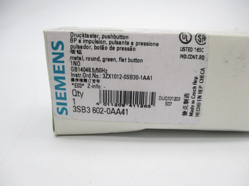 SIEMENS 3SB3602-0AA41 NSMP