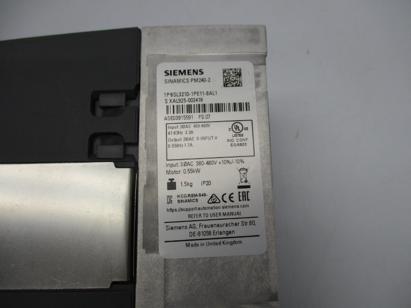 SIEMENS 6SL3210-1PE11-8AL1 400-480V NSNP