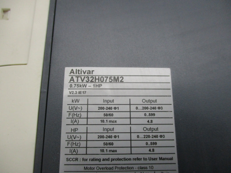 SCHNEIDER ELECTRIC ATV32H075M2 200-240V 10.1A NSNP