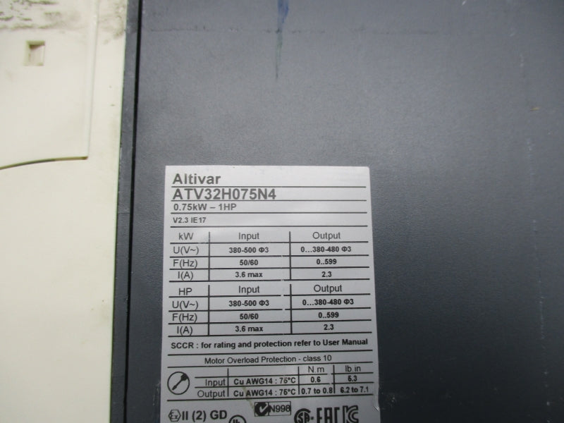 SCHNEIDER ELECTRIC ATV32H075N4 380-500V UNMP