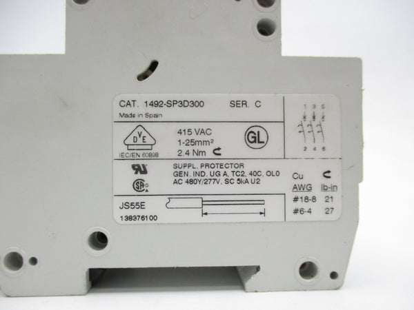 ALLEN BRADLEY 1492-SP3D300 SER. C 415VAC 30A UNMP