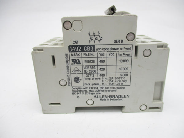 ALLEN BRADLEY 1492-CB3G070 SER. B 480VAC 7A UNMP