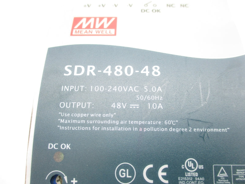 MEAN WELL SDR-480-48 100-240VAC 5.0A NSNP
