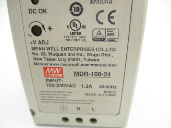 MEAN WELL MDR-100-24 100-240VAC 1.3A NSNP