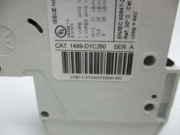 ALLEN BRADLEY 1489-D1C200 SER. A 125V 20A NSNP
