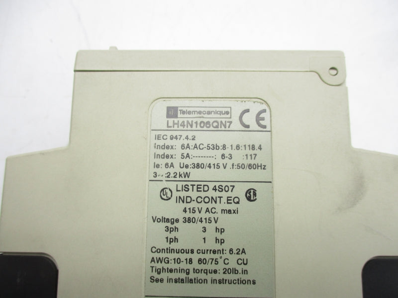 TELEMECANIQUE LH4N106QN7 380/415VAC 6A NSNP