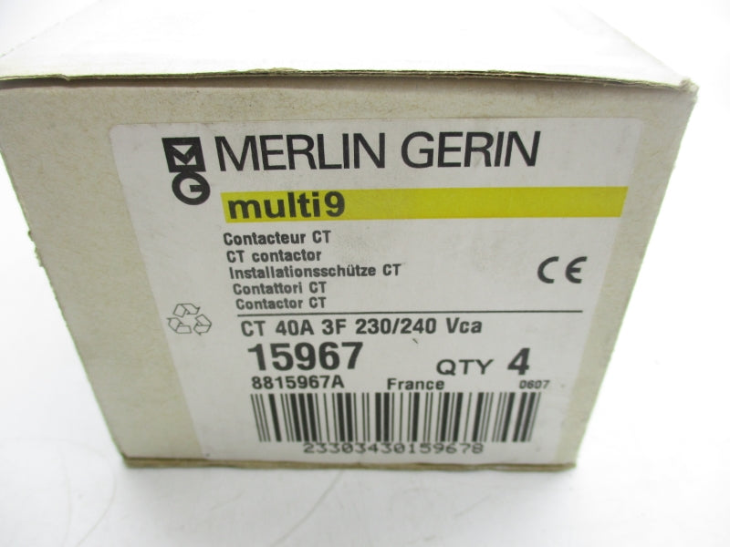 MERLIN GERIN 15967 230/240VAC 40A (PKG OF 4) NSMP