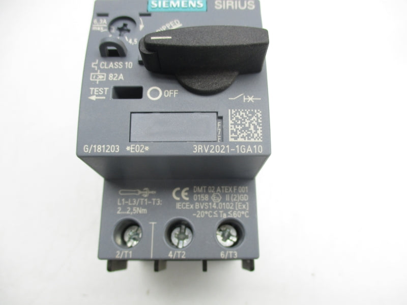 SIEMENS 3RV2021-1GA10 4.5-6.3A NSNP