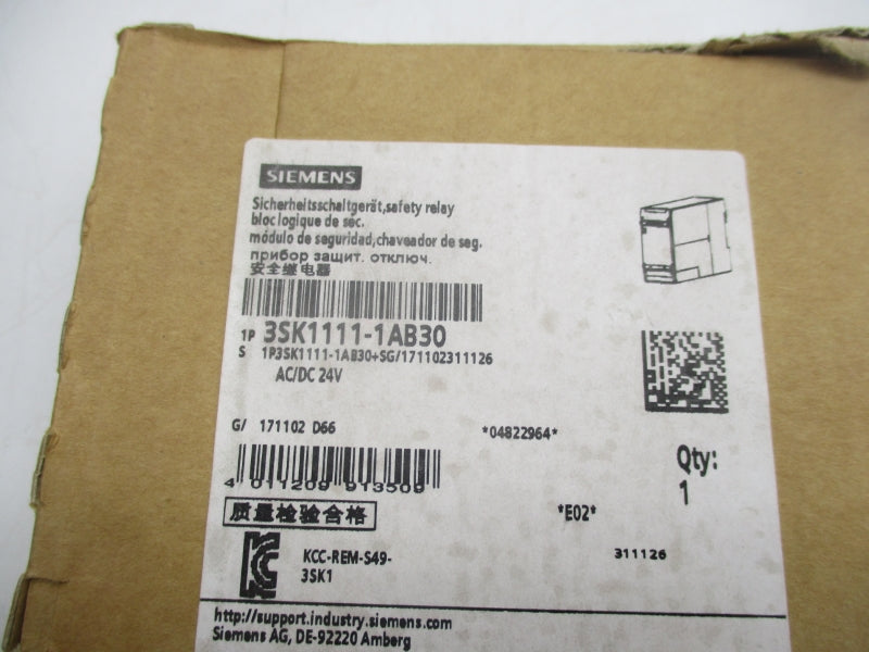 SIEMENS 3SK1111-1AB30 24VAC/DC NSMP