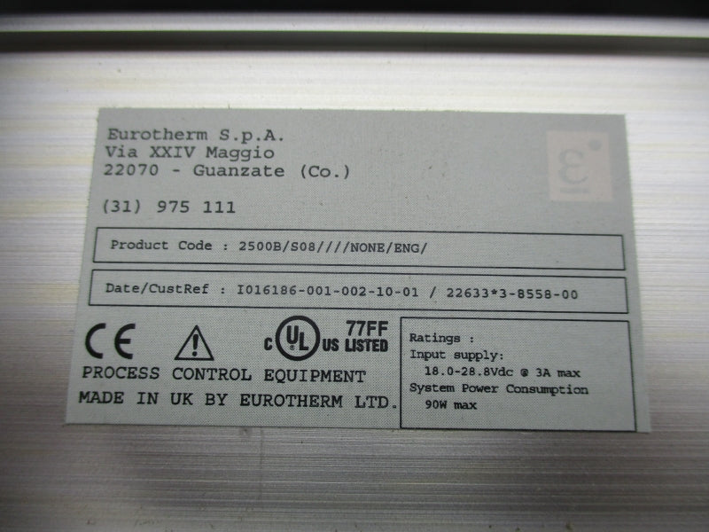 EUROTHERM 2500B/S08////NONE/ENG/ 18.0-28.8VDC 3A NSNP