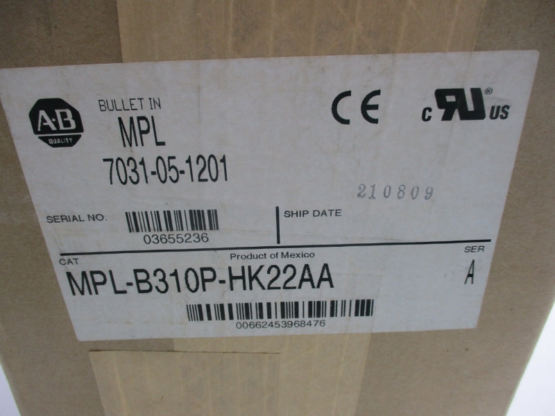 ALLEN BRADLEY MPL-B310P-HK22AA SER. A DATE: 2018 NSFS