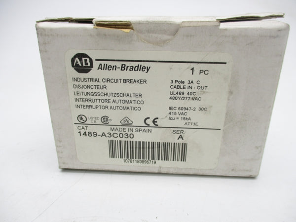 ALLEN BRADLEY 1489-A3C030 SER. A 415VAC 3A NSMP