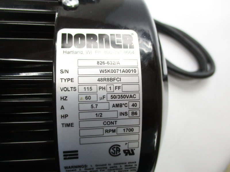 DORNER 48R8BFCI NMRV040 115V 5.7A NSNP