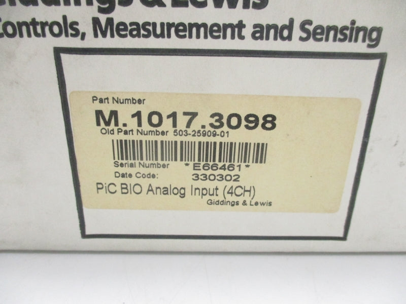 GIDDINGS&LEWIS M.1017.3098 20-30VDC 16A NSMP