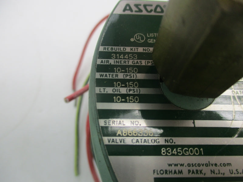 ASCO 8345G001 110/120V 10-150PSI 1/4" (AS PICTURED) NSMP