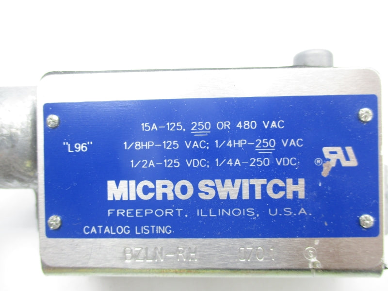 MICRO SWITCH BZLN-RH 480VAC 15A UNMP