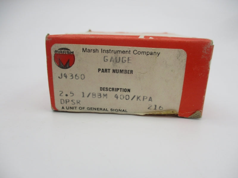 MARSH J4360 0-400PSI 2.5" NSMP