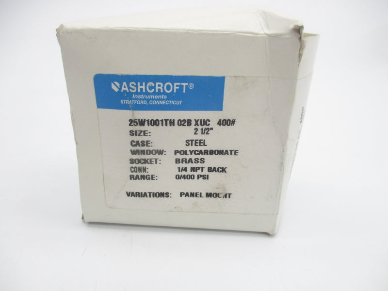 ASHCROFT 25W1001TH02BXUC400# 0/400PSI NSMP