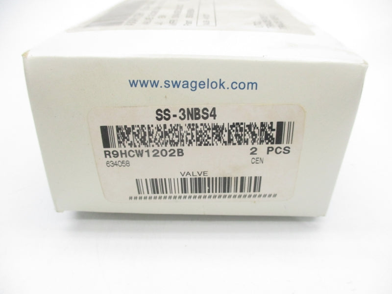 SWAGELOK SS-3NBS4 6000PSI (PKG OF 2) NSMP