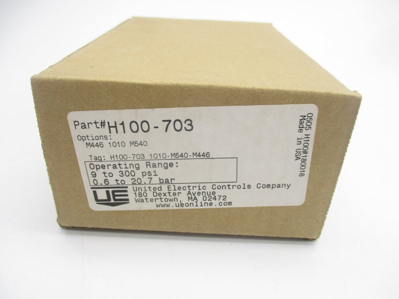 UNITED ELECTRIC CONTROLS H100-703 250VAC 10A 600PSI NSMP