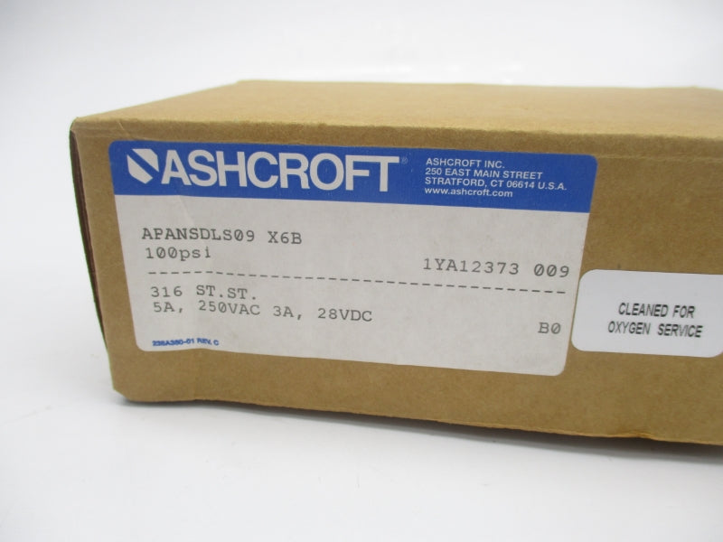 ASHCROFT APANSDLS09 250VAC 5A 100PSI NSMP