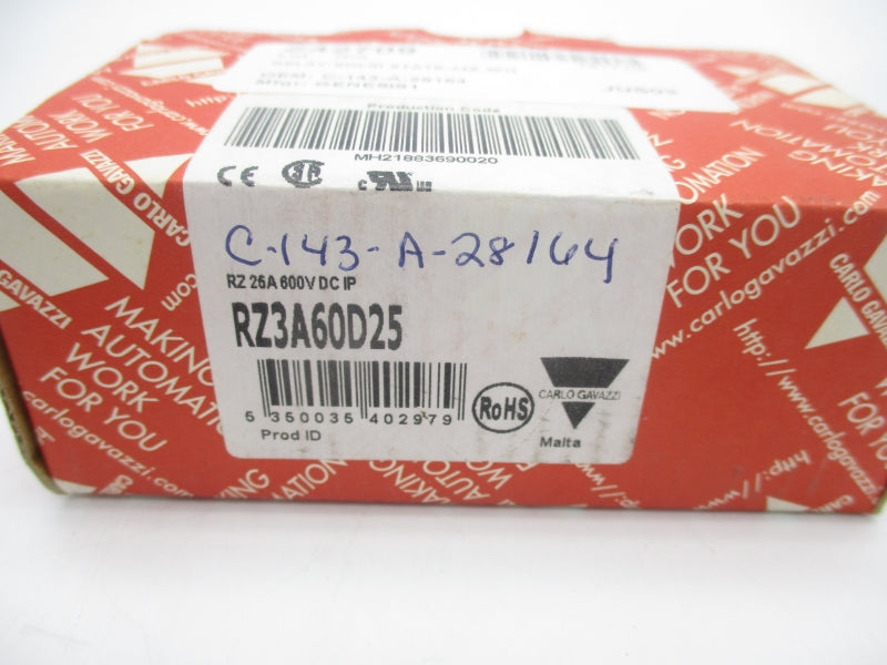 CARLO GAVAZZI RZ3A60D25 600VAC 25A NSMP