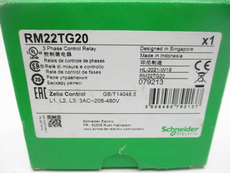 SCHNEIDER ELECTRIC RM22TG20 208-480V NSMP