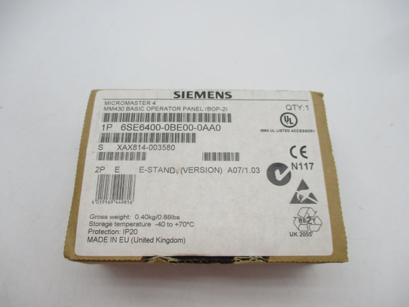 SIEMENS 6SE6400-0BE00-0AA0 NSMP