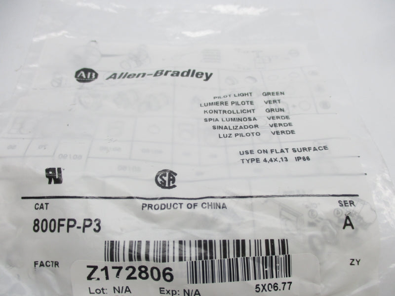 ALLEN BRADLEY 800FP-P3 SER. A NSMP