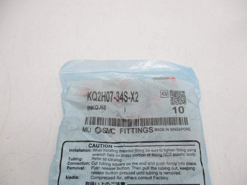 SMC KQ2H07-34S-X2 (PKG OF 10) NSMP