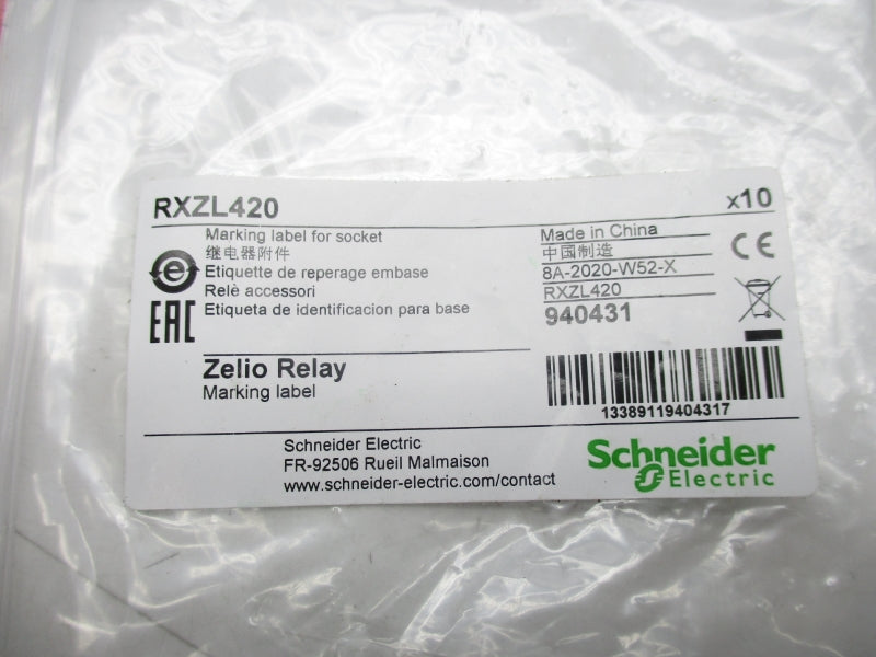SCHNEIDER ELECTRIC RXZL420 (PKG OF 10) NSMP