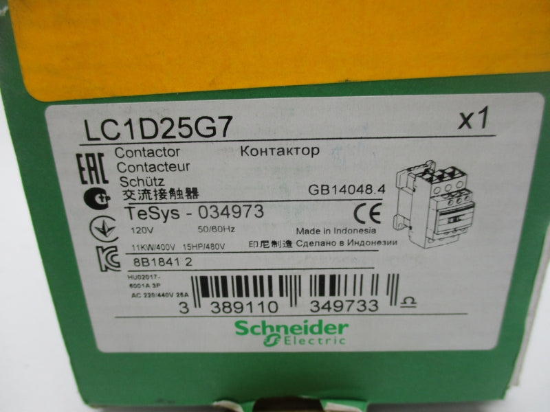 SCHNEIDER ELECTRIC LC1D25G7 120V 40A NSMP