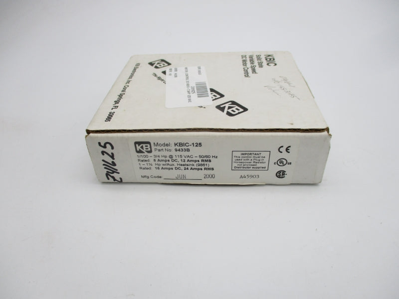 KB ELECTRONICS KBIC-125 9433B 115VAC 24A NSMP