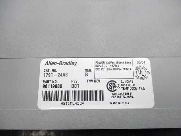 ALLEN BRADLEY 1791-24A8 SER. B 79-132VAC NSNP