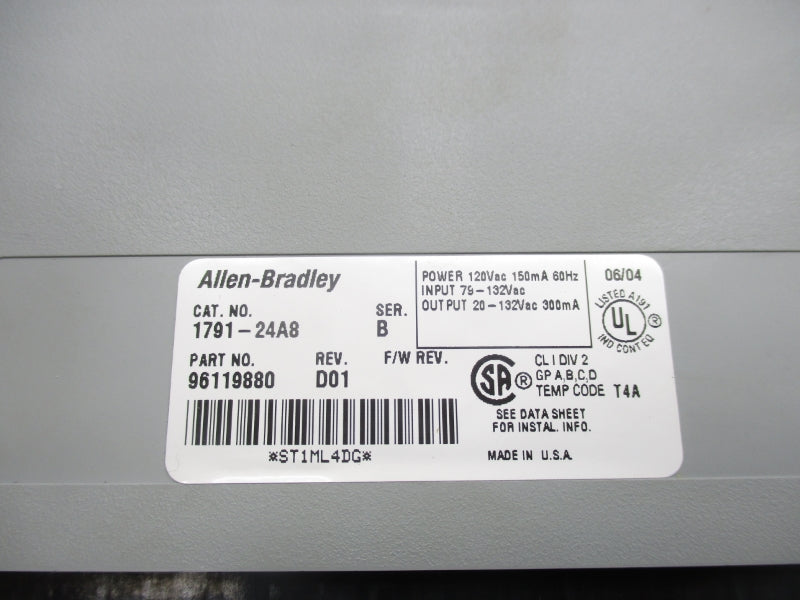 ALLEN BRADLEY 1791-24A8 SER. B 79-132VAC NSNP