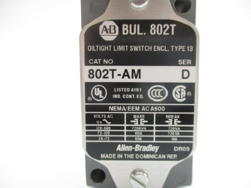 ALLEN BRADLEY 802T-AM SER. D 120-600VAC 60A (WH) NSMP