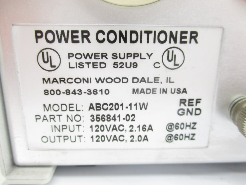 MARCONI ABC201-11W 356841-02 120VAC 2.16A UNMP