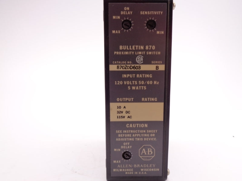 ALLEN BRADLEY 870Z0D603 SER. B 120V 10A NSNP