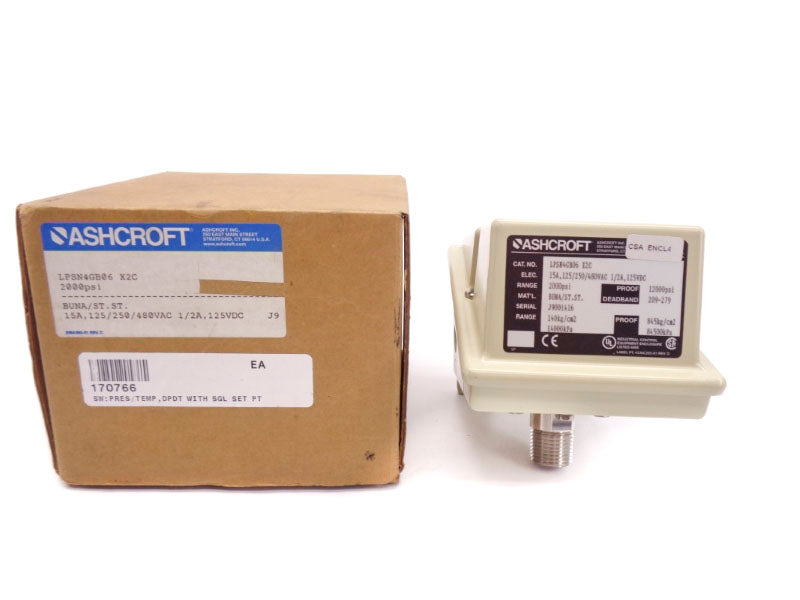 ASHCROFT LPSN4GB06X2C 480VAC 15A 2000PSI NSMP