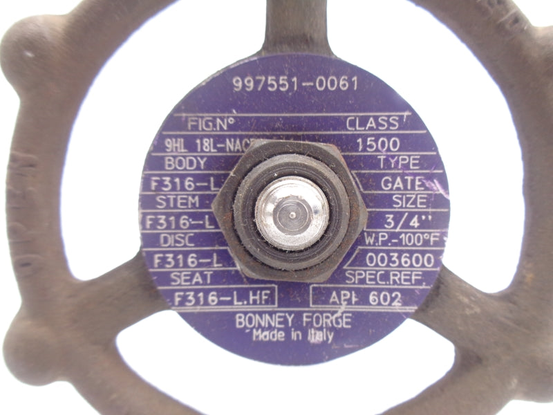BONNEY FORGE 9HL18L-NACE 997551-0061 3/4" NSNP