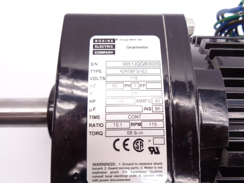 BODINE ELECTRIC 42R5BFSI-E2 115V 3.6A NSNP