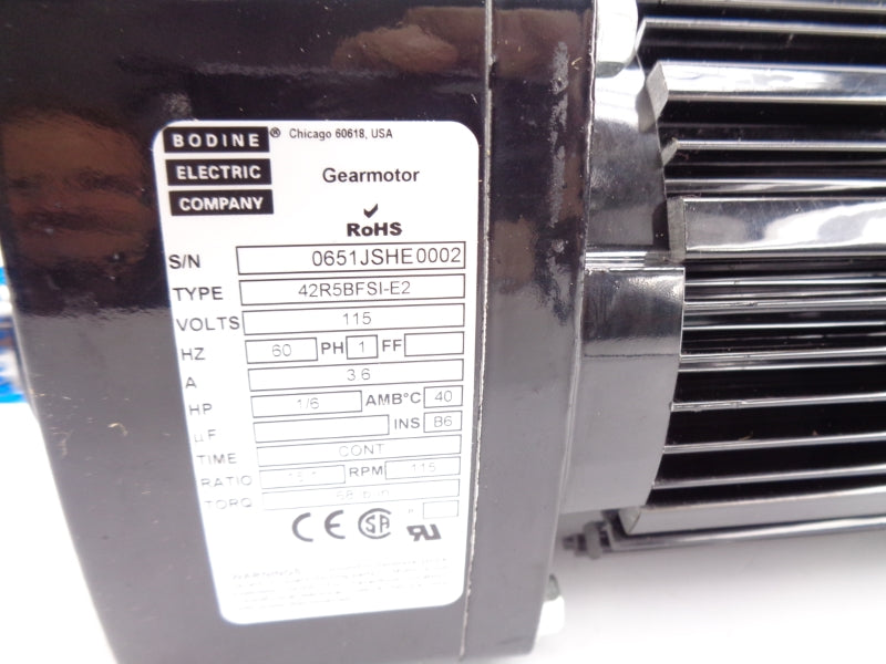 BODINE ELECTRIC 42R5BFSI-E2 115V 3.6A NSMP