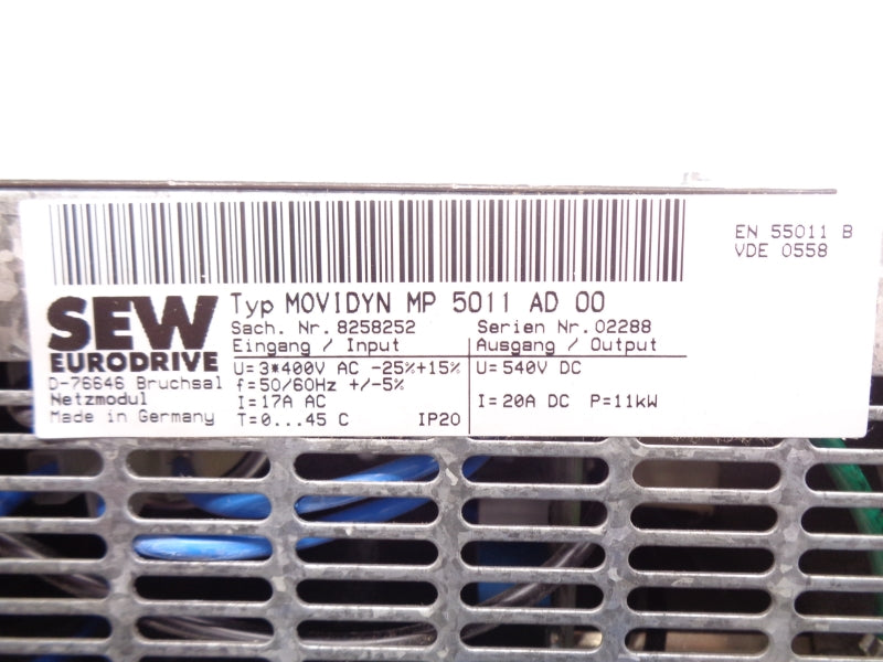 SEW EURODRIVE MP5011AD00 8258252 400VAC 17A UNMP