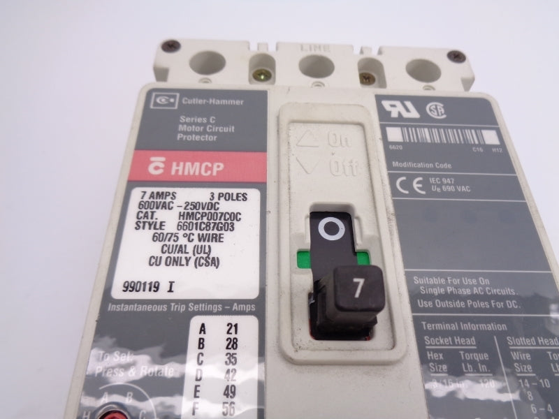 WESTINGHOUSE HCMP007C0C SER. C 600VAC 7A (RED) NSNP